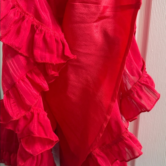 Red Ruffled Mini Dress - Picture 6 of 6